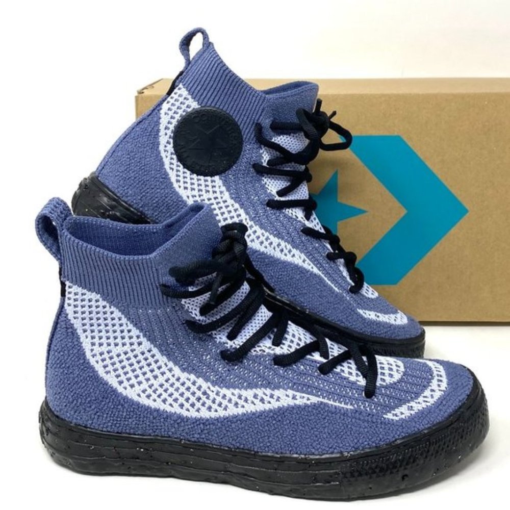 💖MEGA SALE💖Converse Ctas Crater Black Blue White High Women Shoe Knit 172032C